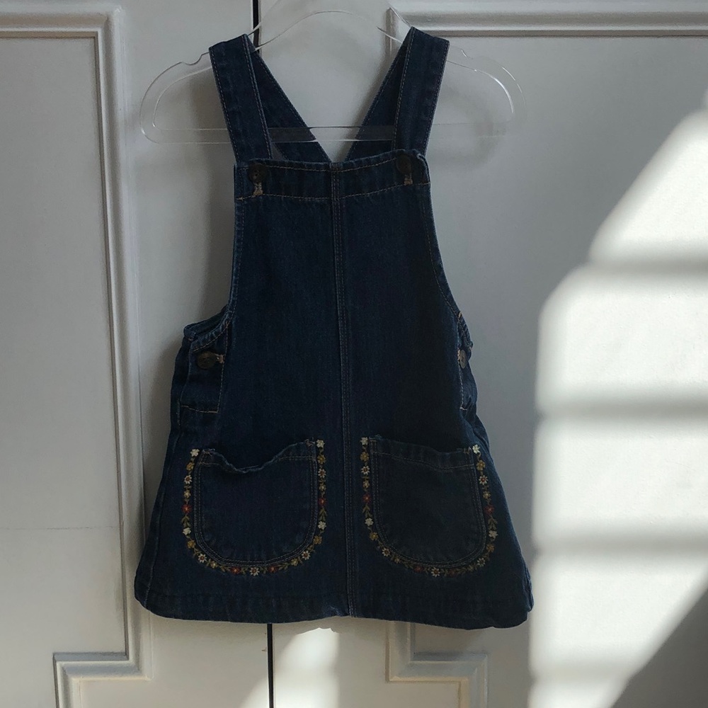 Zara Blue Denim Kids Dress with Embroidered Pockets